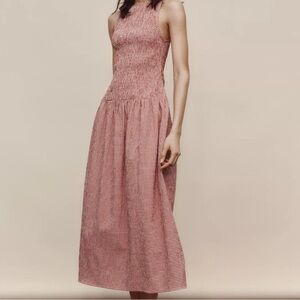 Zara GINGHAM MIDI DRESS